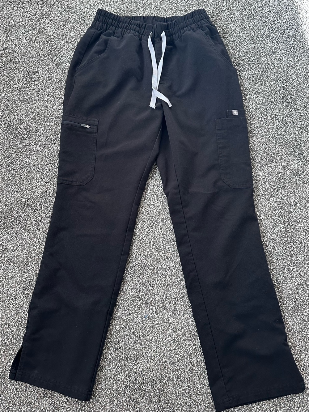 FIGS High Waisted Dowa Black Scrub PETITE Pants